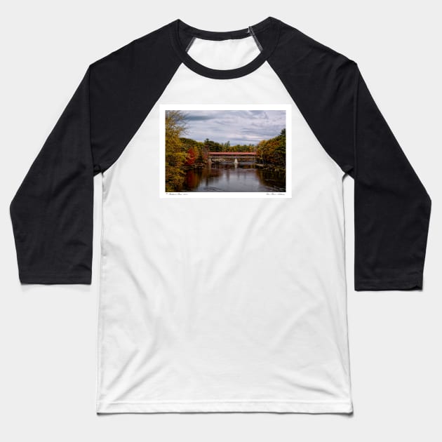 Saco River Autumn Baseball T-Shirt by BeanME